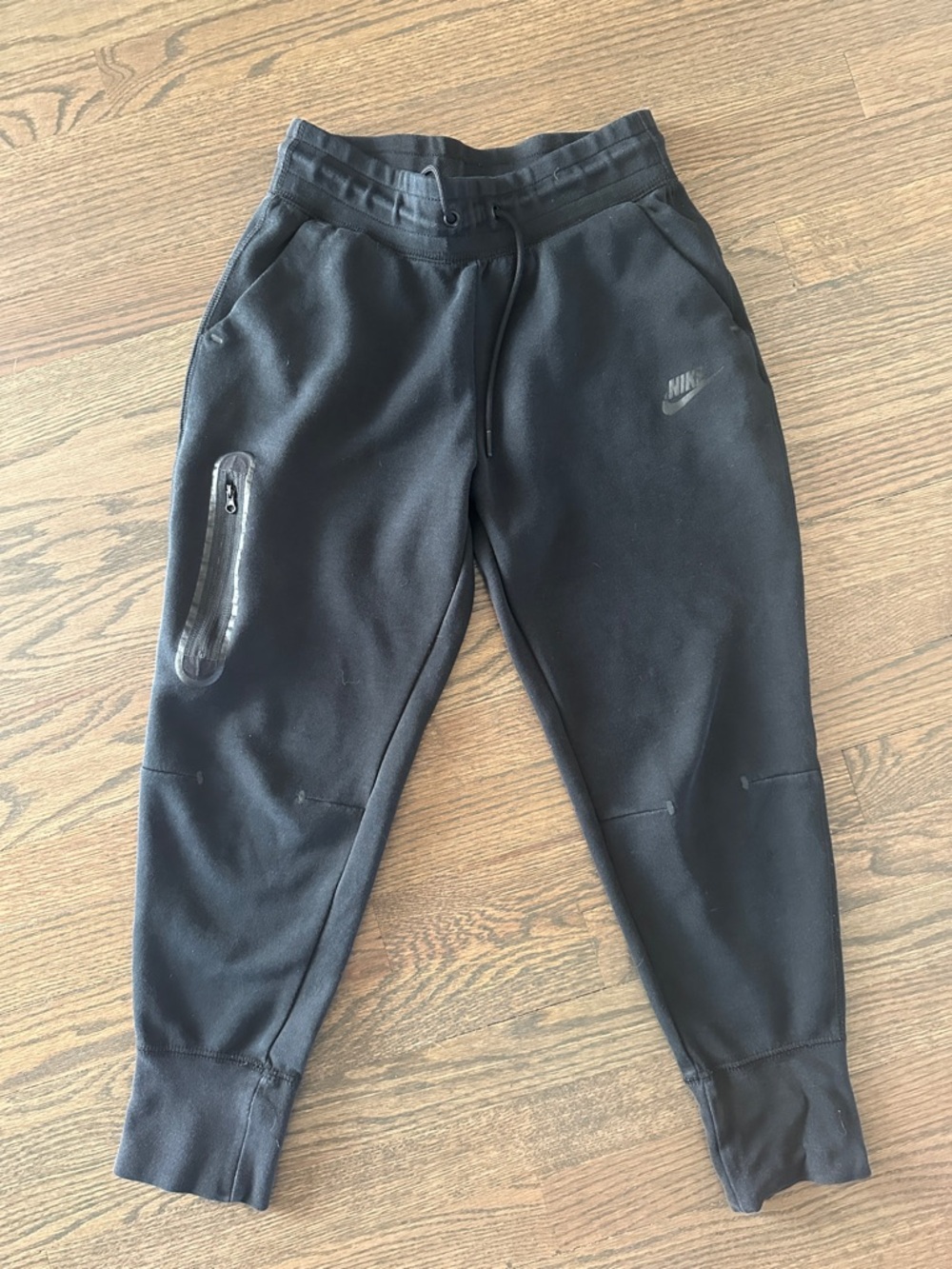 Nike Tech Black Kids Athletic Joggers with Zipper Pocket